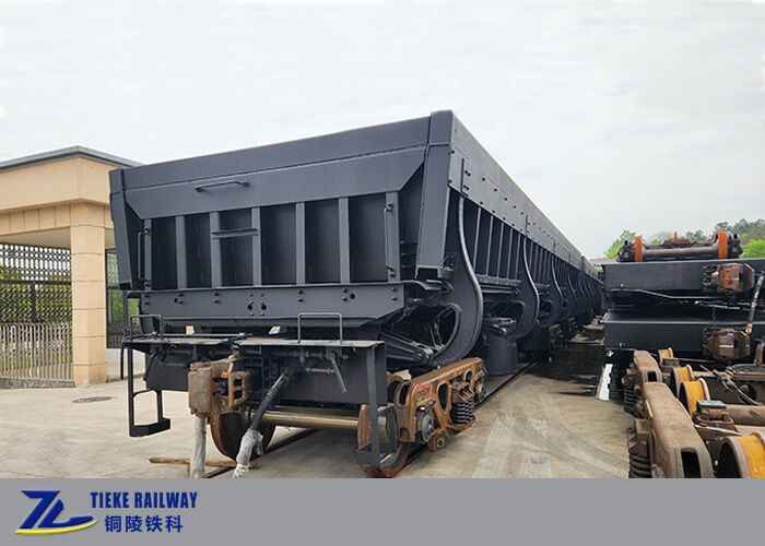 KF60 Railway Side Dump Car 60t Load Air Tipping Cylinder for Standard Gauge Ballast