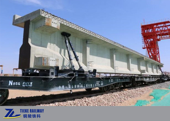 Flacher Bahnfracht-Waggon, der Betonbrücke-Strahl 50km/H der Lasts-85t transportiert